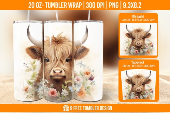 Download 3D Highland Cow Tumbler Designs, - Tumbler designs Collection