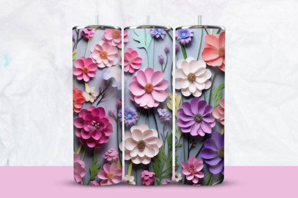 Download 3d Colorful Floral Tumbler Wrap - Floral tumbler wrap Collection