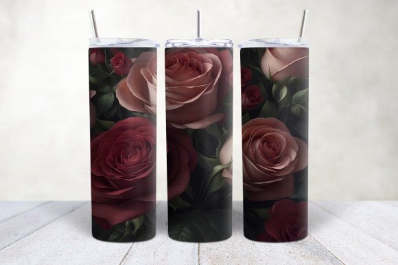 Download 3D Roses Floral Tumbler Wrap - Floral tumbler wrap Collection