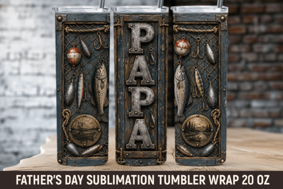 Download Fishing Papa Tumbler Wrap, Fathers Day - Premium Bundle