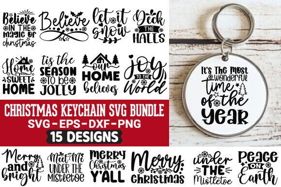 Download Christmas Keychain SVG Bundle - Christmas keychain Collection