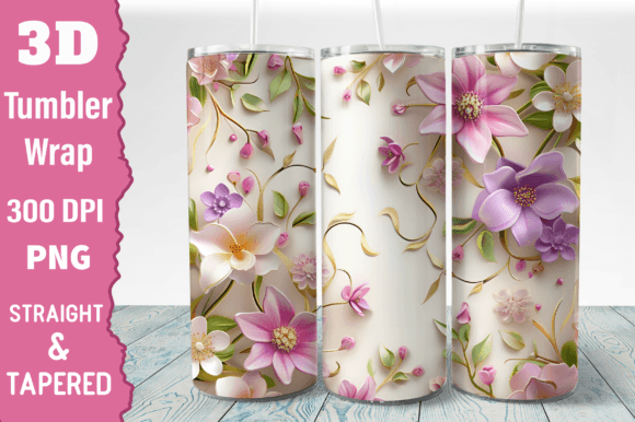 Download 3d Floral Tumbler Wrap Sublimation - Floral tumbler wrap Collection