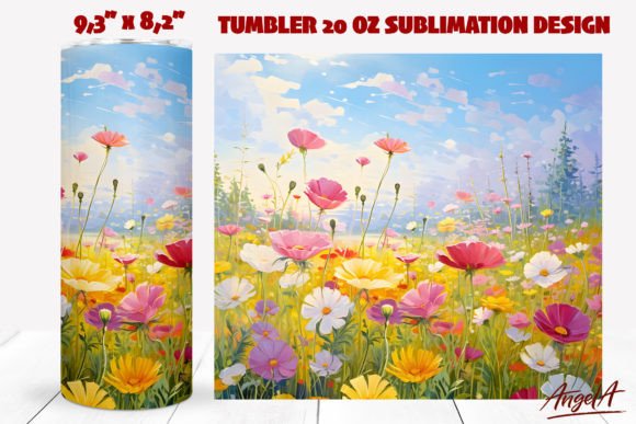Download Flower Tumbler Wrap, Field of Flowers - Flower tumbler wrap Collection