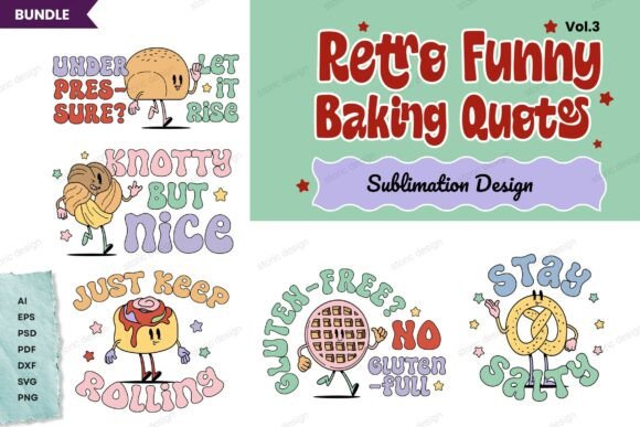 Download Retro Funny Baking Quotes - BUNDLES - Funny Collection