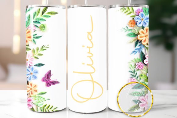 Download Floral Tumbler Wrap Custom Name Design - Floral tumbler wrap Collection