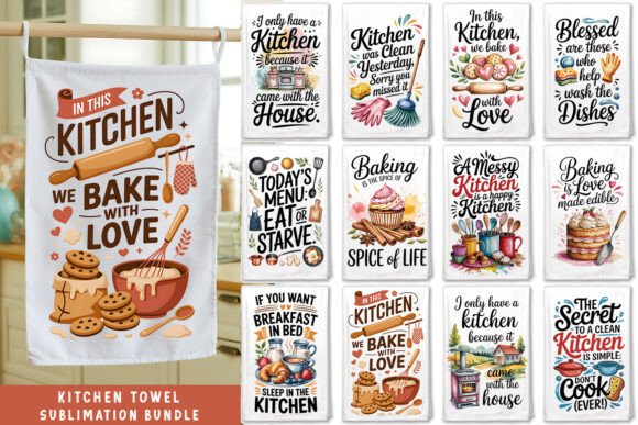 Download Funny Kitchen Towel Sublimation Bundle - Funny Collection