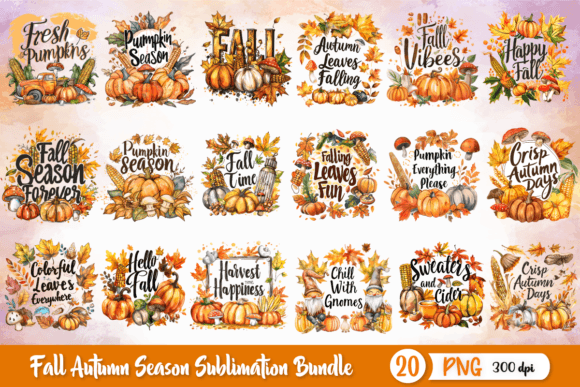 Download Fall Autumn Season Sublimation Bundle - Autumn season Collection